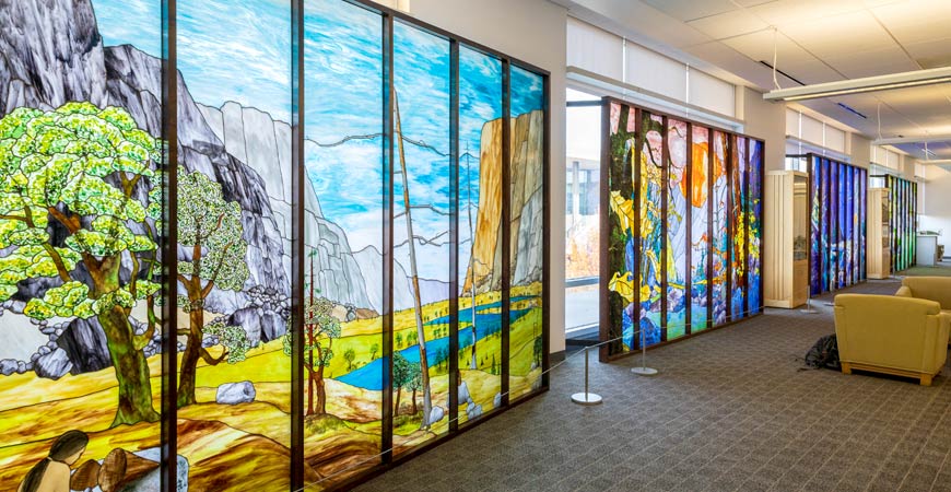 Shot of the four murals